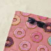 Gepersonaliseerde Roze Glitter Donut Strandlaken (In situ)