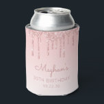 Gepersonaliseerde roze glitter Drip 30th Birthday Blikjeskoeler<br><div class="desc">Dit ontwerp is voorzien van een dun roze faux glitter drip border en een roze ombre achtergrond. Personaliseer het met haar naam in handschrijvend manuscript,  met de verjaardag en de datum hieronder in sans serif doopvont.</div>