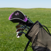 Gepersonaliseerde roze glitter golfheadcover (Insitu)