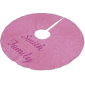 Gepersonaliseerde roze glitter kerstboomrok kerstboom rok (Gekanteld)