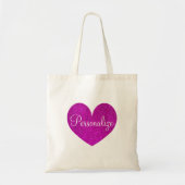 Gepersonaliseerde roze glitter love canvas tas (Voorkant)