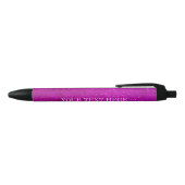 Gepersonaliseerde roze glitter pen met aangepaste  (Bovenkant)