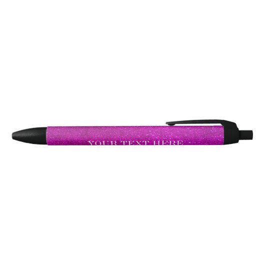 Gepersonaliseerde roze glitter pen met aangepaste  (Bovenkant)