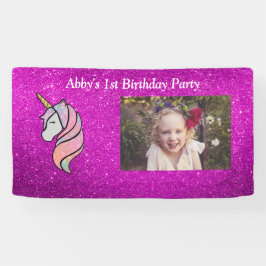 Gepersonaliseerde roze glitter spandoek