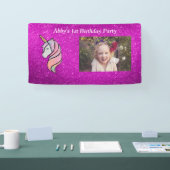Gepersonaliseerde roze glitter spandoek (Beurs)
