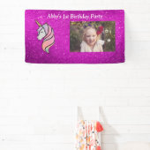 Gepersonaliseerde roze glitter spandoek (Insitu)