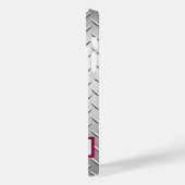 Gepersonaliseerde Roze Glitter Star op Metallic Case-Mate iPhone Case (Achterkant / Links)