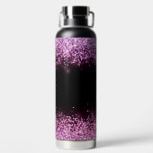 Gepersonaliseerde roze glitter waterfles (Achterkant)