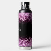 Gepersonaliseerde roze glitter waterfles (Links)