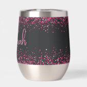 Gepersonaliseerde Roze Glitters RVS (Achterkant)