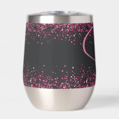 Gepersonaliseerde Roze Glitters RVS (Voorkant)