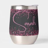 Gepersonaliseerde Roze Glitters RVS (Links)