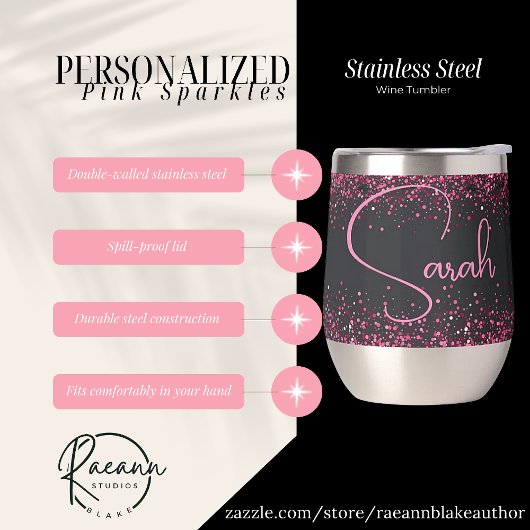 Gepersonaliseerde Roze Glitters RVS