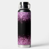Gepersonaliseerde Roze Glitters Waterfles (Achterkant)
