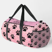Gepersonaliseerde roze glitterspoor poot Monogram  Plunjezak (Rechterhoek)
