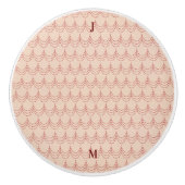 Gepersonaliseerde roze golf keramische knop (Voorkant)