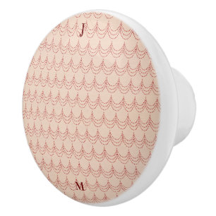 Gepersonaliseerde roze golf keramische knop