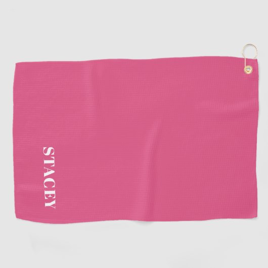 Gepersonaliseerde roze golfhanddoek (Horizontaal)