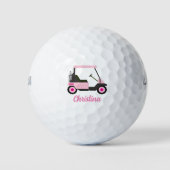 Gepersonaliseerde roze golfkar golfballen (Voorkant)