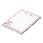 Gepersonaliseerde roze golfkar Naam Notitieblok (Linkerzijde)