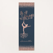 Gepersonaliseerde roze gouden boom yoga houding Na Yogamat (Voorkant)