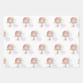 Gepersonaliseerde roze gouden heteluchtballonnen inpakpapier vel (Voorkant)