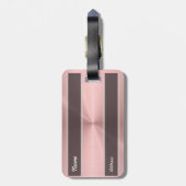 Gepersonaliseerde Roze Gouden Metallic Radiale Tex Bagagelabel (Achterkant verticaal)