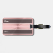 Gepersonaliseerde Roze Gouden Metallic Radiale Tex Bagagelabel (Achterkant horizontaal)