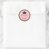 Gepersonaliseerde roze gouden prinses Baby shower  Ronde Sticker (Tas)