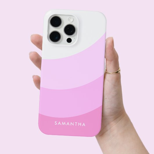 Gepersonaliseerde roze gradiënt Moderne naam Schat Case-Mate iPhone Case