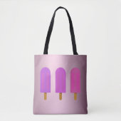 Gepersonaliseerde roze grappige popsicles tote bag (Voorkant)