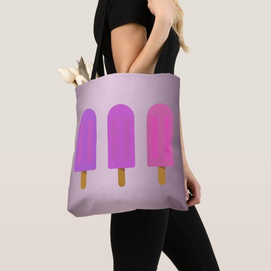 Gepersonaliseerde roze grappige popsicles tote bag (Dichtbij)