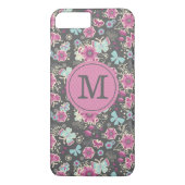 Gepersonaliseerde Roze Grijs  Bloem Case-Mate iPhone Case (Achterkant)