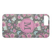 Gepersonaliseerde Roze Grijs  Bloem Case-Mate iPhone Case (Achterkant (Horizontaal))