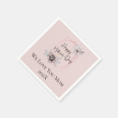 Gepersonaliseerde roze grijze Moederdag Servet (Hoek)