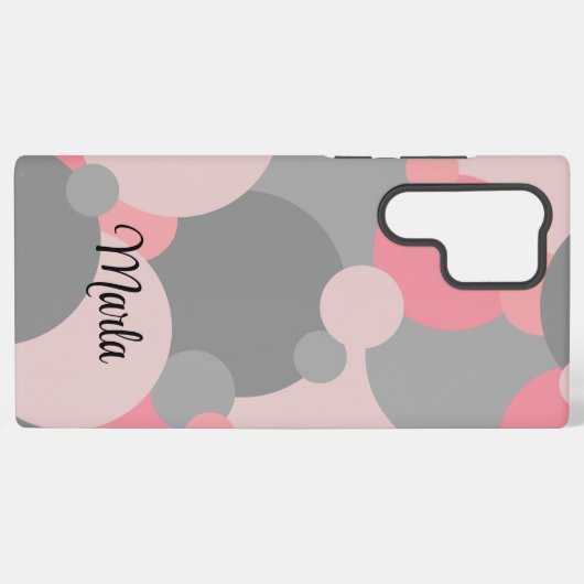 Gepersonaliseerde roze-grijze molecule Samsung Pho Samsung Galaxy Hoesje (Achterkant horizontaal)