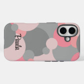 Gepersonaliseerde roze-grijze moleculen iPhone cas Case-Mate iPhone Case (Achterkant (horizontaal))