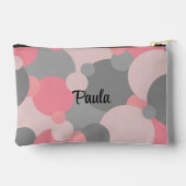 Gepersonaliseerde roze-grijze moleculen toilettas etui (Achterkant)