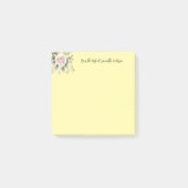 Gepersonaliseerde Roze Groene Bloem Van het Bureau Post-it® Notes (Voorkant)