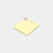 Gepersonaliseerde Roze Groene Bloem Van het Bureau Post-it® Notes (Schuin)