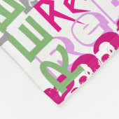 Gepersonaliseerde Roze/Groene Custom Name Collage  Fleece Deken (Hoek)