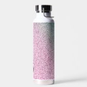Gepersonaliseerde Roze & Groene Glitters Waterfles (Links)