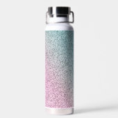 Gepersonaliseerde Roze & Groene Glitters Waterfles (Achterkant)