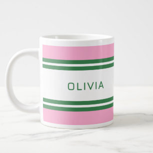 Gepersonaliseerde Roze & Groene Golf Custom Grote Koffiekop