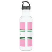 Gepersonaliseerde Roze & Groene Golf Custom Waterfles (Achterkant)