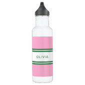 Gepersonaliseerde Roze & Groene Golf Custom Waterfles (Rechts)