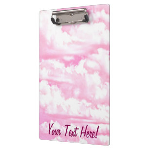 Gepersonaliseerde roze Happy Clouds Klembord