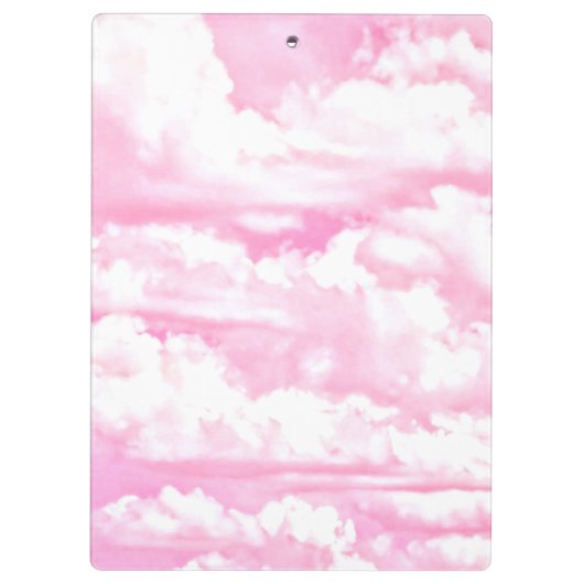 Gepersonaliseerde roze Happy Clouds Klembord (Achterkant)