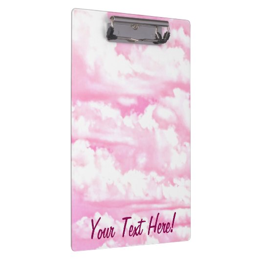 Gepersonaliseerde roze Happy Clouds Klembord (Rechts)