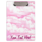 Gepersonaliseerde roze Happy Clouds Klembord (Voorkant)
